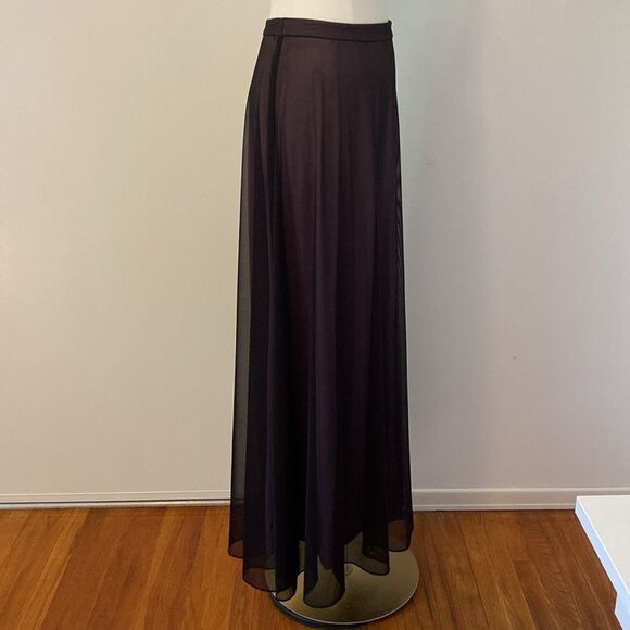 Vintage 90s Mauve & Black Mesh Maxi Skirt Size 4 - Picture 4 of 10